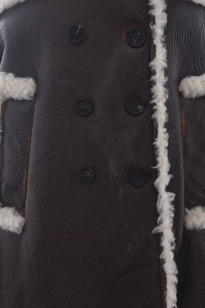 Miu Miu Distressed Sheepskin Logo Coat