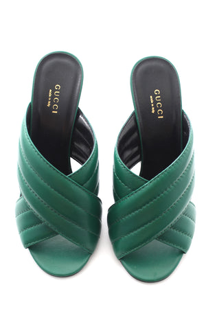 Gucci Webby Mule Leather Sandals