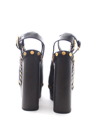 Tom Ford Calfskin Platform Clog Sandals