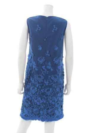 Ermanno Scervino Flower-Embroidered Wool Mini Dress