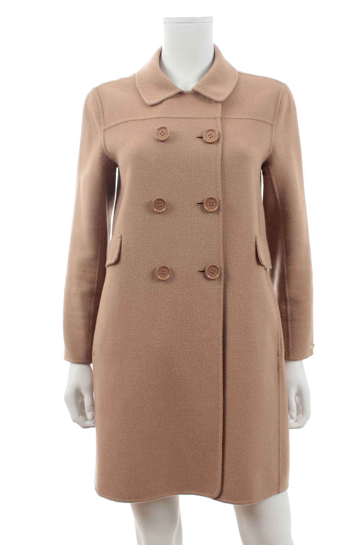 'S Max Mara Wool and Angora-Blend Double Breasted Coat