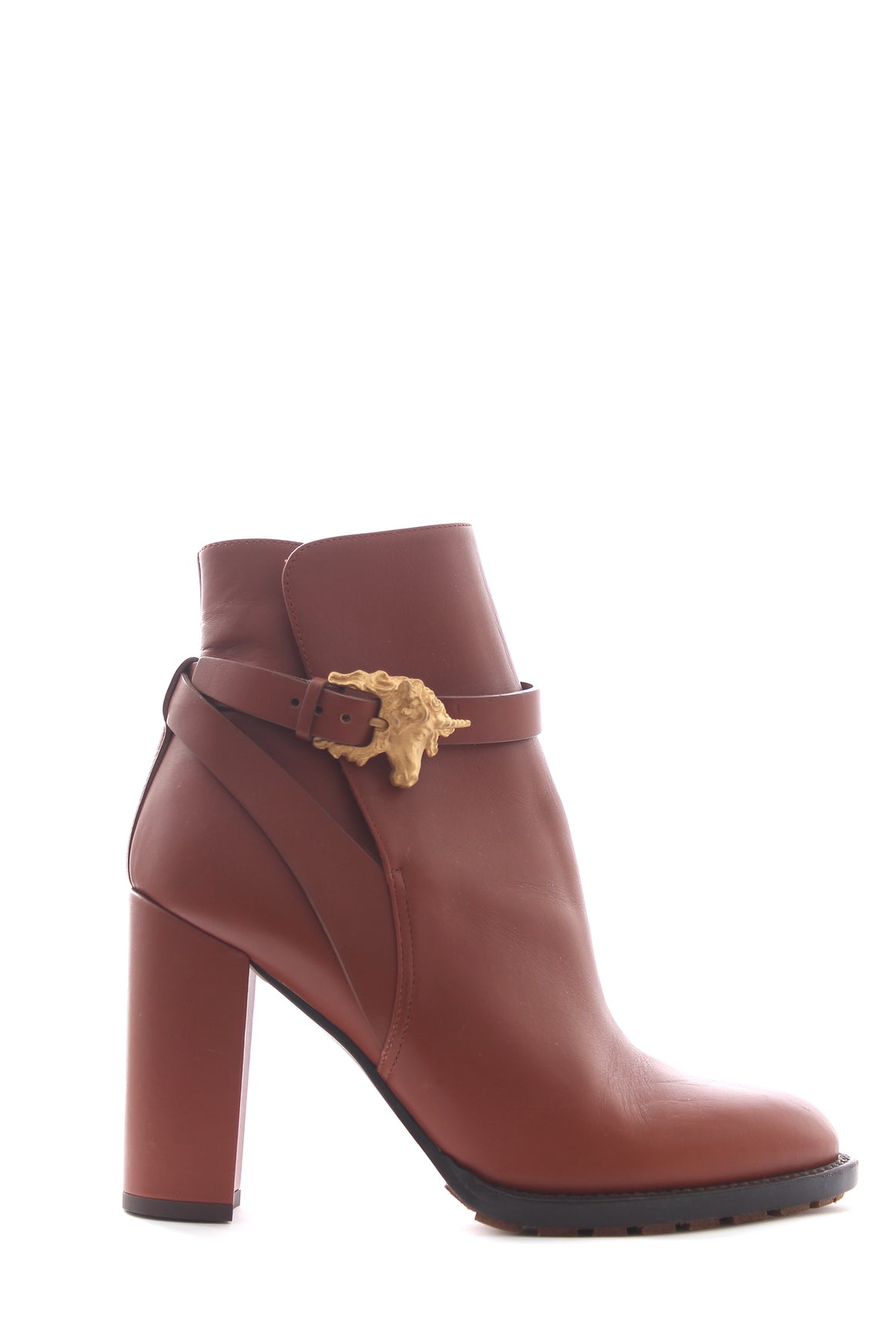 Valentino Garavani Unicorn-Buckle Leather Ankle Boots