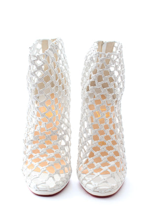 Christian Louboutin Porligat 120 Woven Leather Ankle Boots