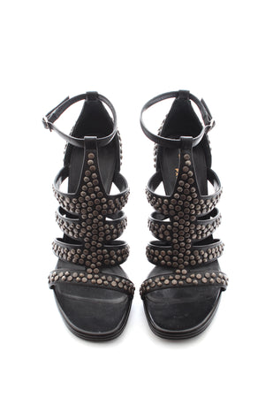 Saint Laurent Studded Leather Strap Sandals