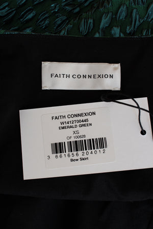 Faith Connexion Bow Lamé Leopard Print Jacquard Mini Skirt