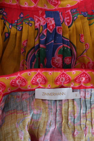 Zimmermann 'Lovestruck' Linen Printed Wrap Dress