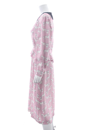 Miu Miu Lace-Trimmed Sablé Printed Midi Dress - Exclusive