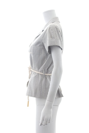 Louis Vuitton Striped Short Sleeves Cotton Jacket