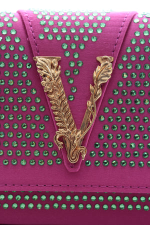 Versace 'Virtus' Embellished Satin Shoulder Bag