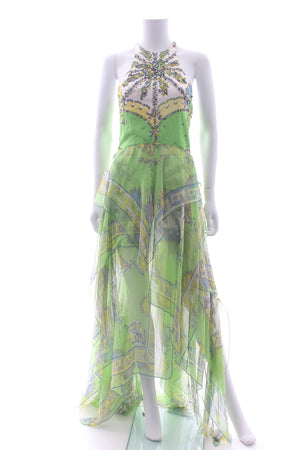 Emilio Pucci Embellished Silk-Chiffon Gown