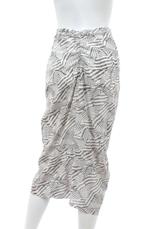 Isabel Marant Fabiana Silk Printed Draped Midi Skirt
