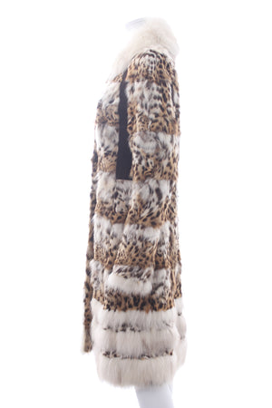 Valentino Leopard Printed Fox Fur Coat