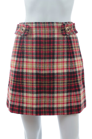 Prada Plaid Wool Mini Skirt