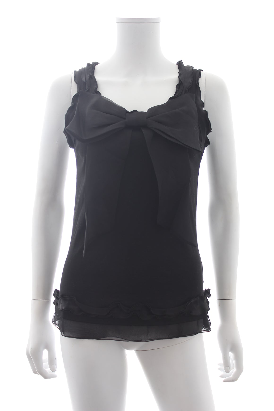 Dolce & Gabbana Bow-Detailed Silk Sleeveless Top