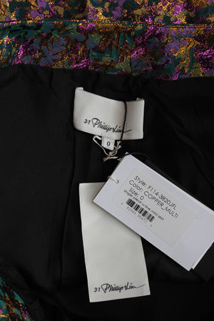 3.1 Phillip Lim Single Pleat Floral-Jacquard A-Line Mini Skirt