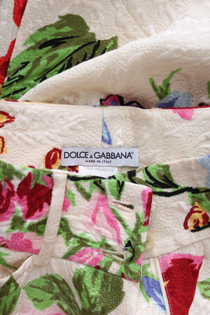 Dolce & Gabbana Floral Jacquard Wool and Silk-Blend Trousers