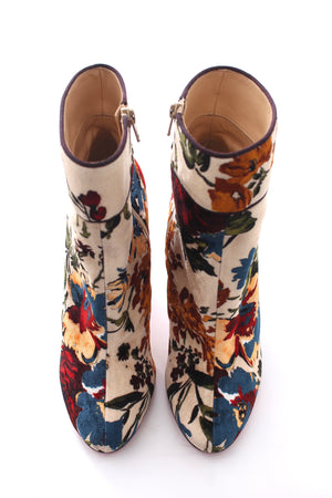 Christian Louboutin Moulamax Floral Velvet Ankle Boots