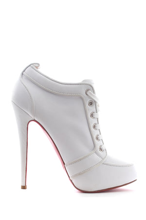 Christian Louboutin Lace Up Leather Ankle Boots