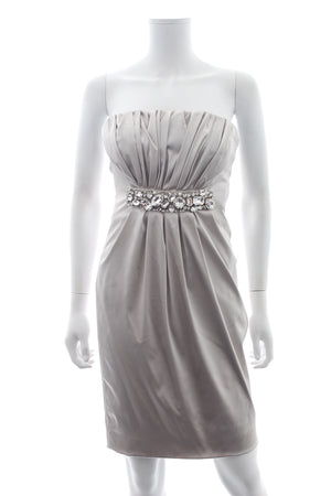Dolce & Gabbana Crystal Embellished Satin Bustier Dress