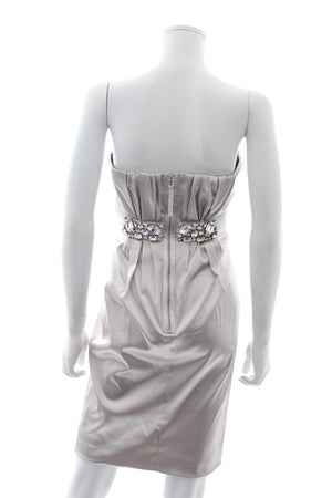 Dolce & Gabbana Crystal Embellished Satin Bustier Dress