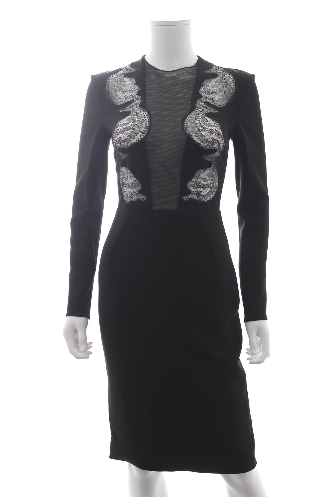 Francesco Scognamiglio Lace and Mesh Panelled Stretch-Crepe Dress