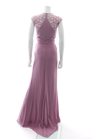 Elie Saab Sleeveless Sequin-Embellished Belted Silk Gown