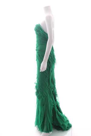 Ermanno Scervino Silk-Chiffon Tiered Gown