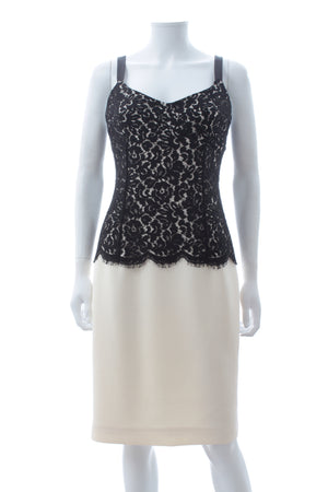 Michael Kors Collection Lace-Detailed Wool Dress