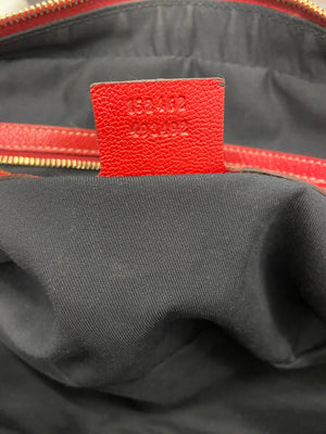 Gucci Web Chain Zippered Leather Shoulder Bag