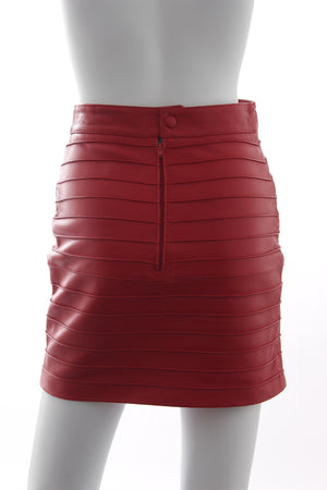 Alessandra Rich High-Waisted Leather Mini Skirt