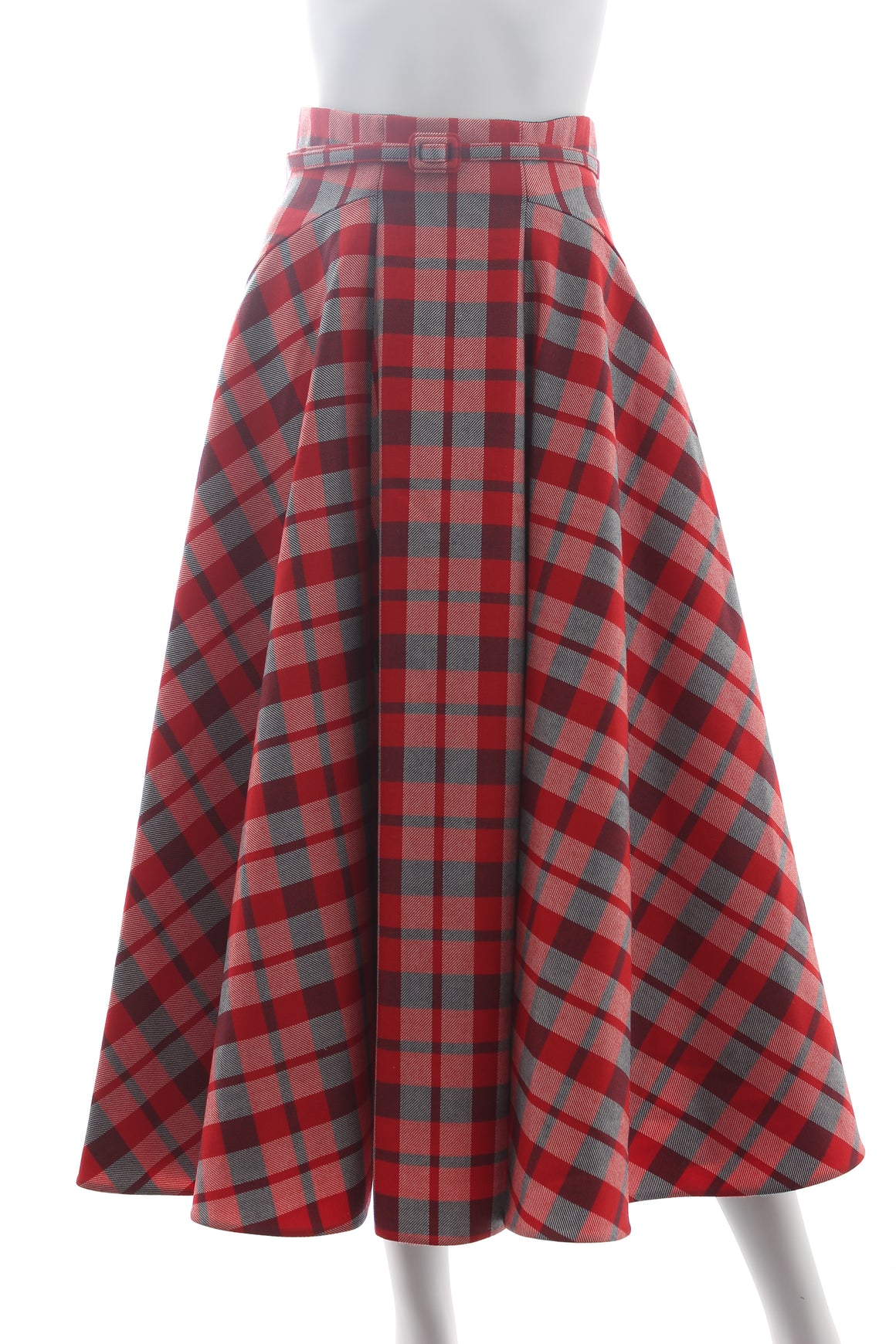 Christian Dior Check Wool High-Waisted Midi Skirt - Fall 2021-22 Collection