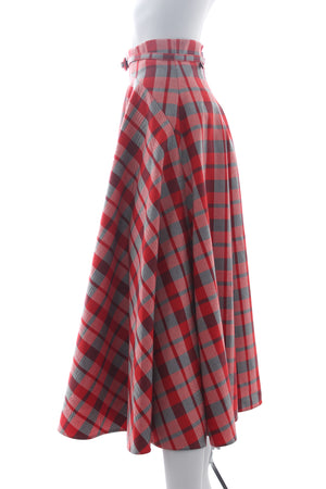 Christian Dior Check Wool High-Waisted Midi Skirt - Fall 2021-22 Collection