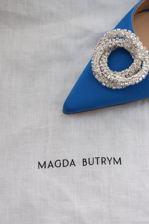 Magda Butrym Crystal-Embellished Satin Pumps - Current Season