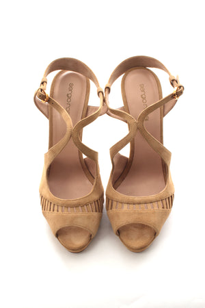 Sergio Rossi Suede Cut Out Sandals