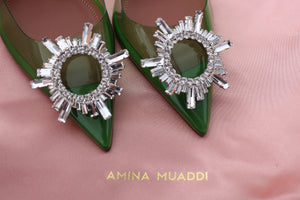Amina Muaddi Begum 95 Crystal-Embellished PVC Slingback Pumps - Current Season