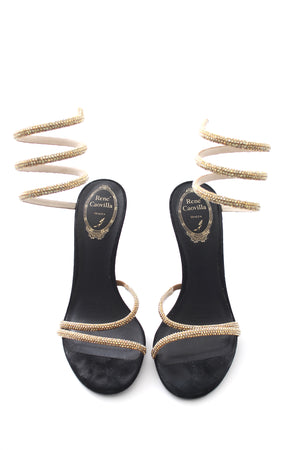 Rene Caovilla 'Margot' Crystal-Embellished Suede Sandals - Current Season