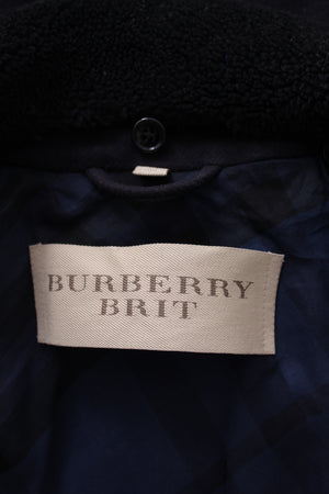 Burberry Shearling-Collar Double-Breasted Wool-Blend Jacket