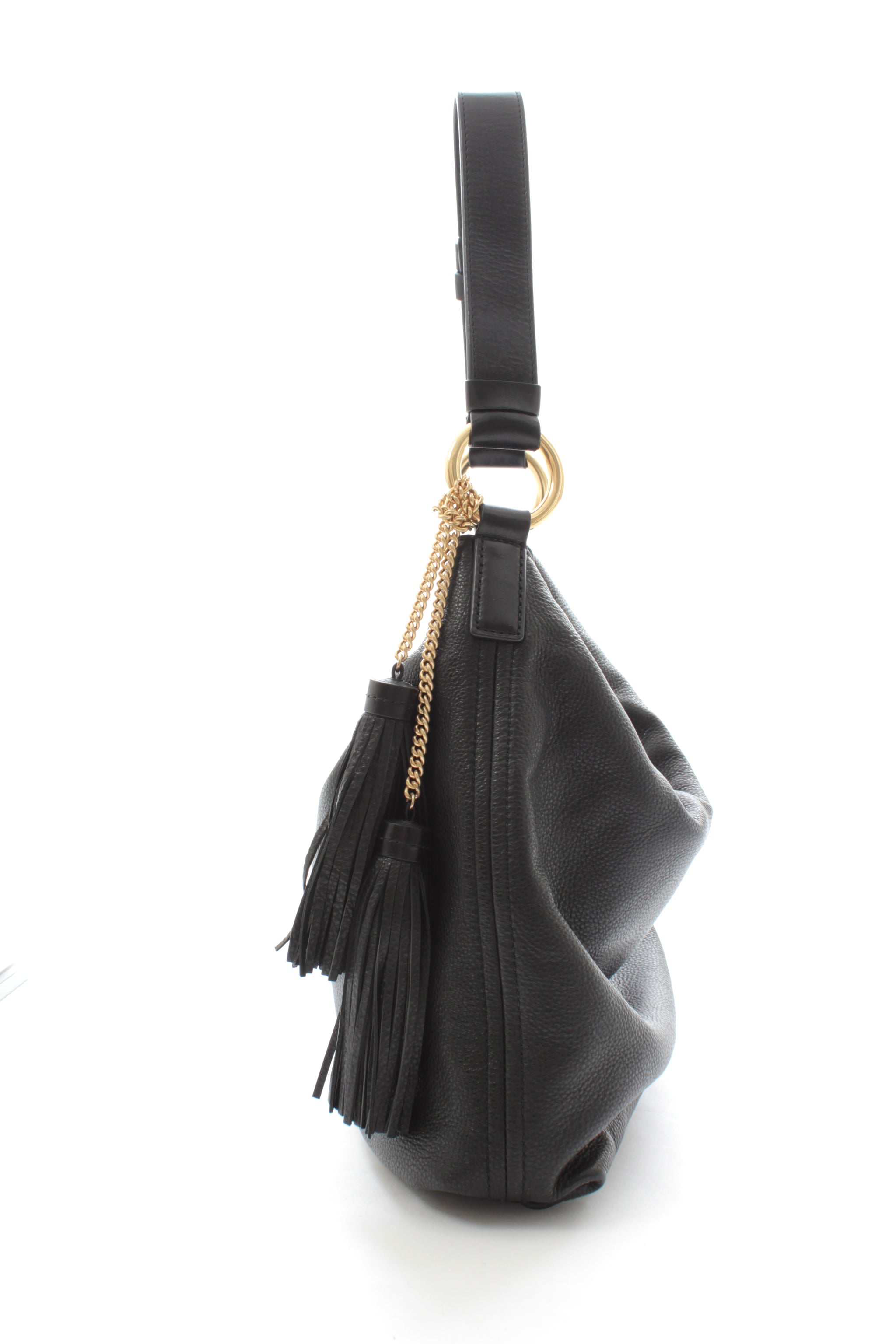 MICHAEL Michael Kors Large Tassel Shoulder Bag in Black