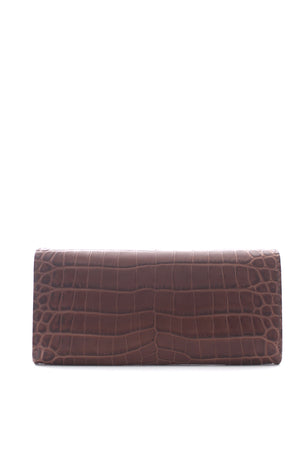 Michael Kors Collection Croc-Embossed Leather Clutch Bag