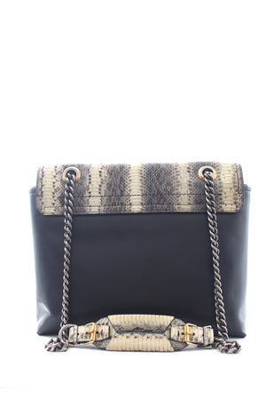 Lanvin 'Happy' Snakeskin and Leather Flap Bag