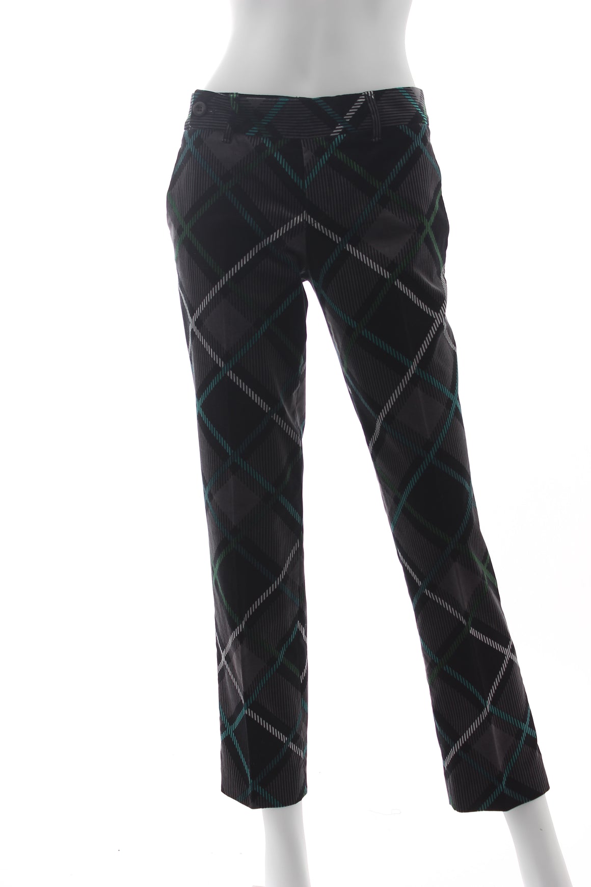 Gucci Velvet Checked Cropped Trousers