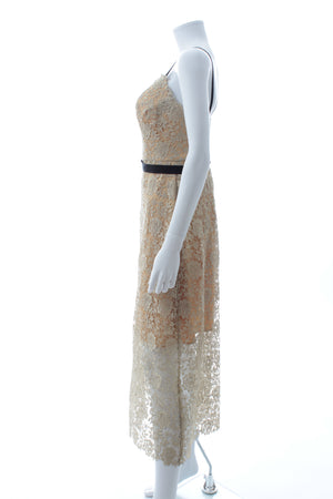 Catherine Deane 'Ivette' Metallic Guipure Lace Midi Dress