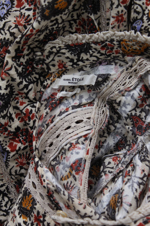Isabel Marant Etoile 'Reign' Ruffled Paisley-Print Cotton Blouse