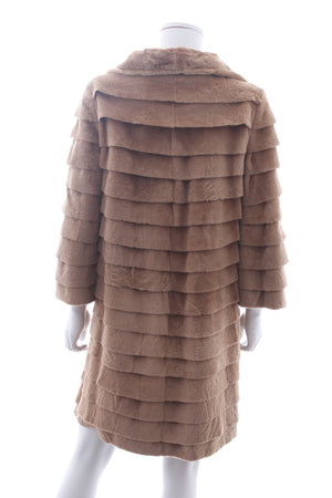 Yves Salomon Tiered Rabbit Fur Coat