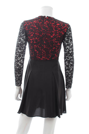 Miu Miu Lace and Silk Pleated Dress