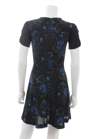 Miu Miu Floral Print Stretch-Crepe Mini Dress
