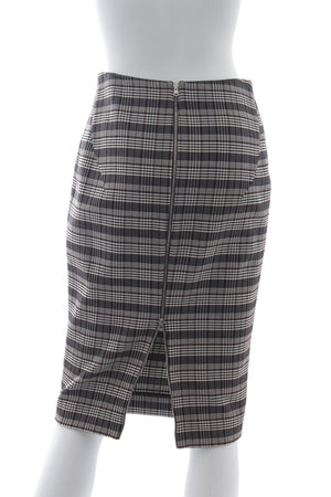 Victoria Beckham Check Wool-Blend Skirt