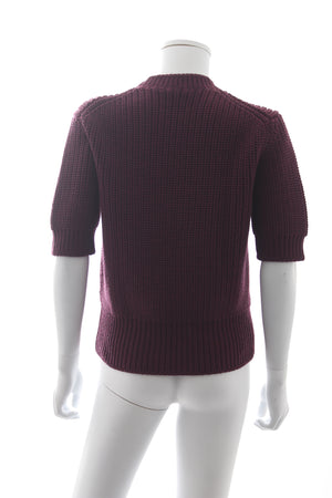 Miu Miu Short Sleeved Wool Knit Sweater