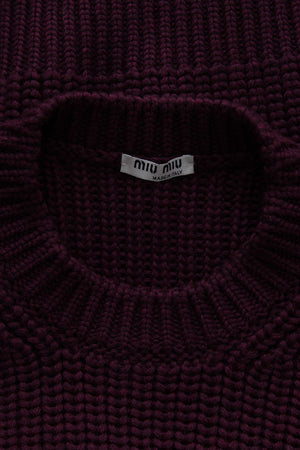 Miu Miu Short Sleeved Wool Knit Sweater