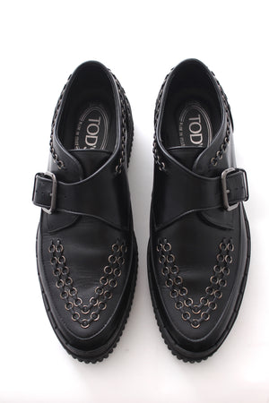 Tod's Eyelet-Embellished Platform Leather Loafers